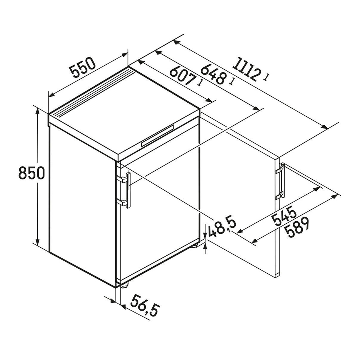 Arca Mini Congeladora Vertical Liebherr Fe 1404 SmartFrost e de 85 cm - Branco Branco-2