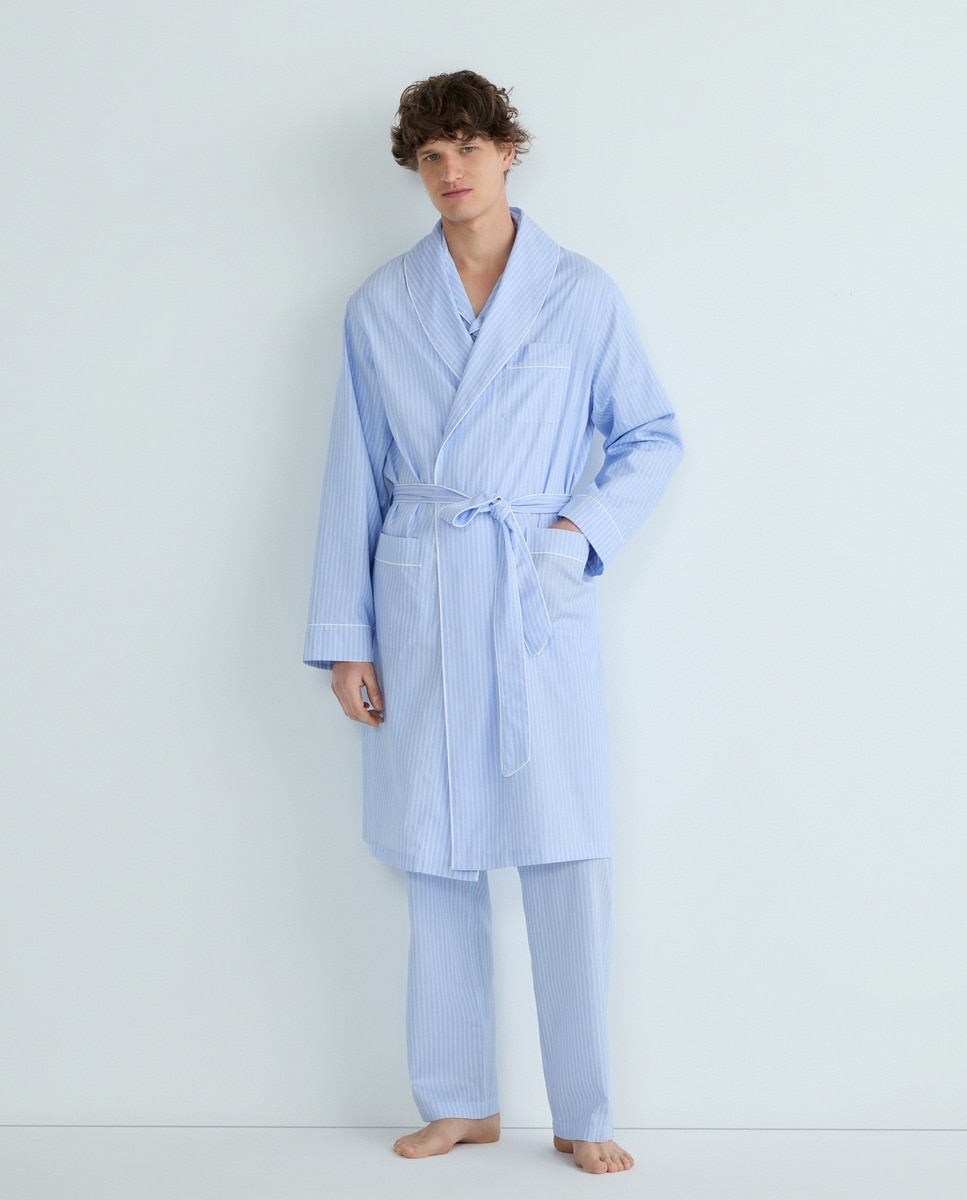Robe de Popelina às Riscas Azul-1