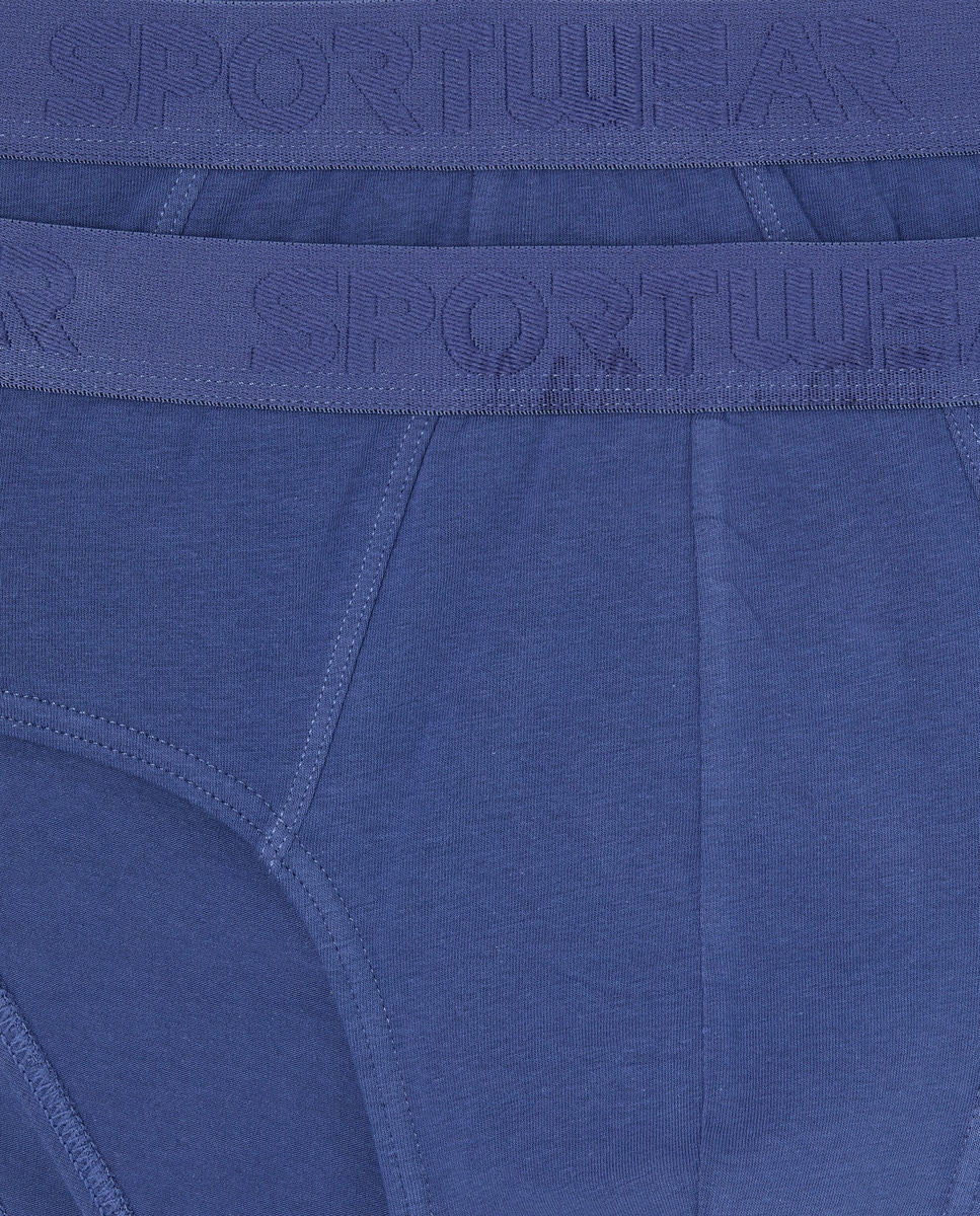 Pack 2 slips liso goma vista de hombre Azul-4
