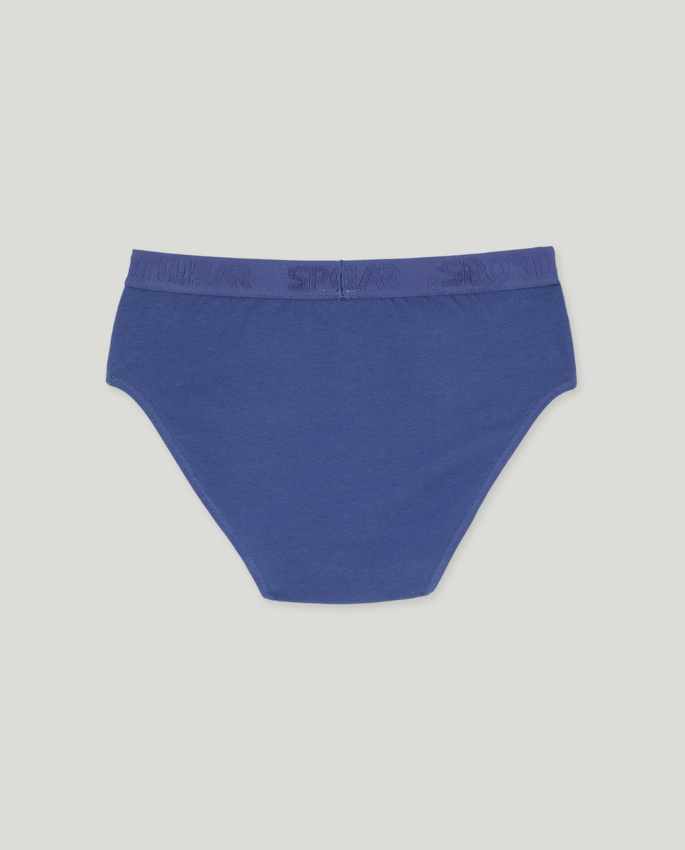 Pack 2 slips liso goma vista de hombre Azul-3