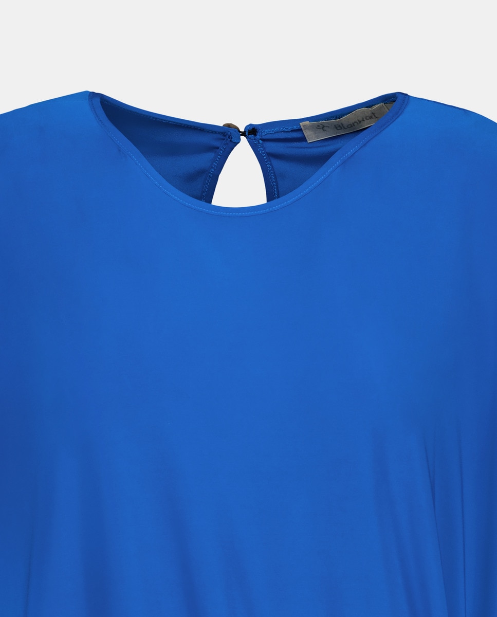T-shirt com Decote Redondo e Manga Curta Azul-5