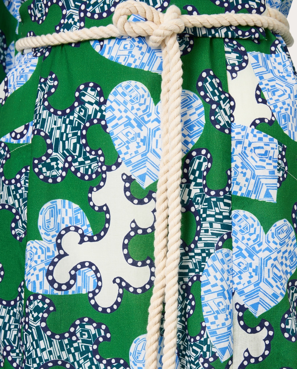 Vestido Noe Boho de algodón Verde-4