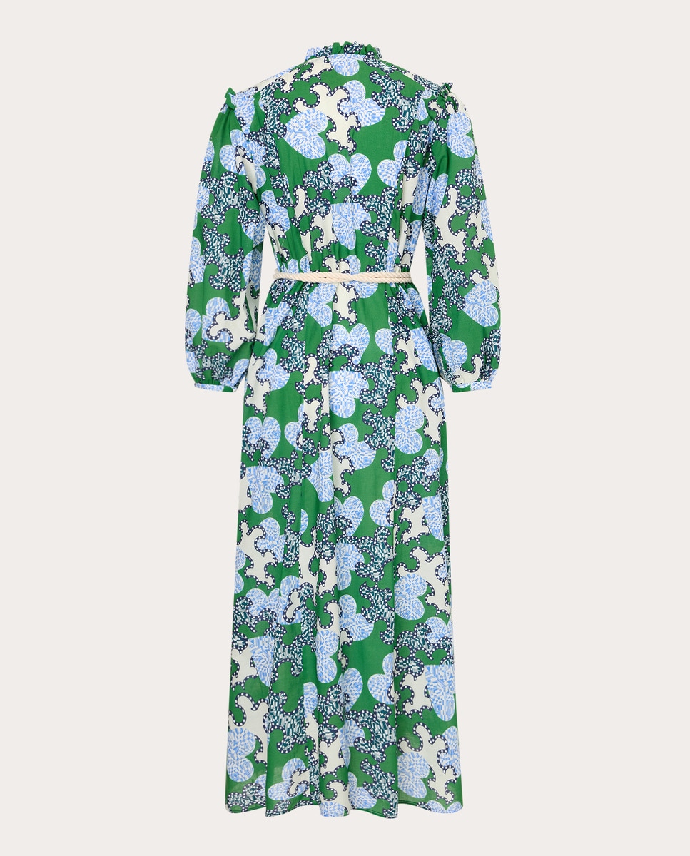 Vestido Noe Boho de algodón Verde-2