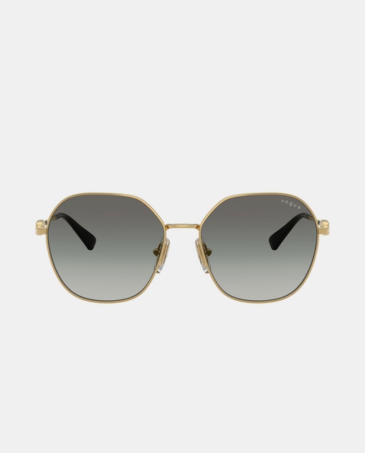Imagen 0 de Gafas de sol de mujer geométricas metalicas con lente degradada en gris