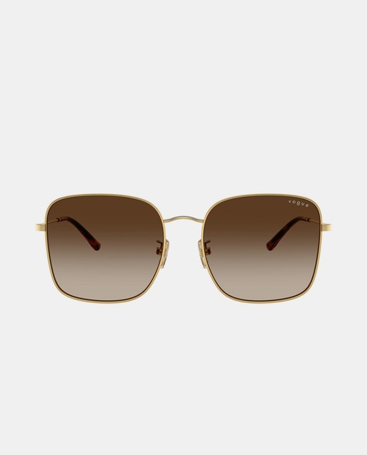 Imagen 0 de Gafas de sol de mujer cuadradas metalicas con lente degradada en marrón