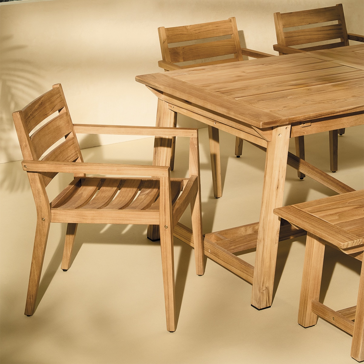 Mesa de Refeições Extensível de Teca Arrecife Natural-9