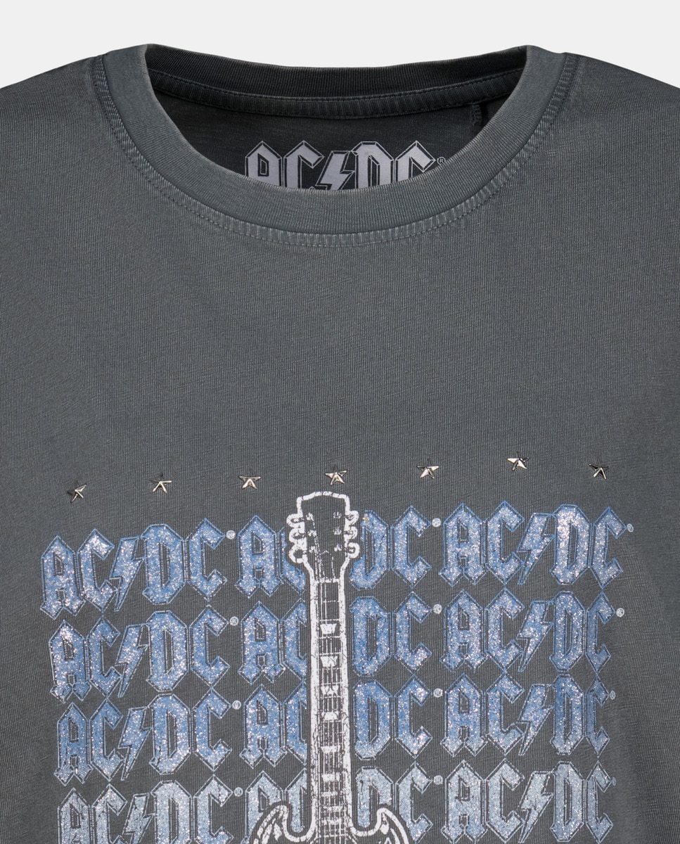 T-shirt Licença ACDC 820 Cinzento Médio-2