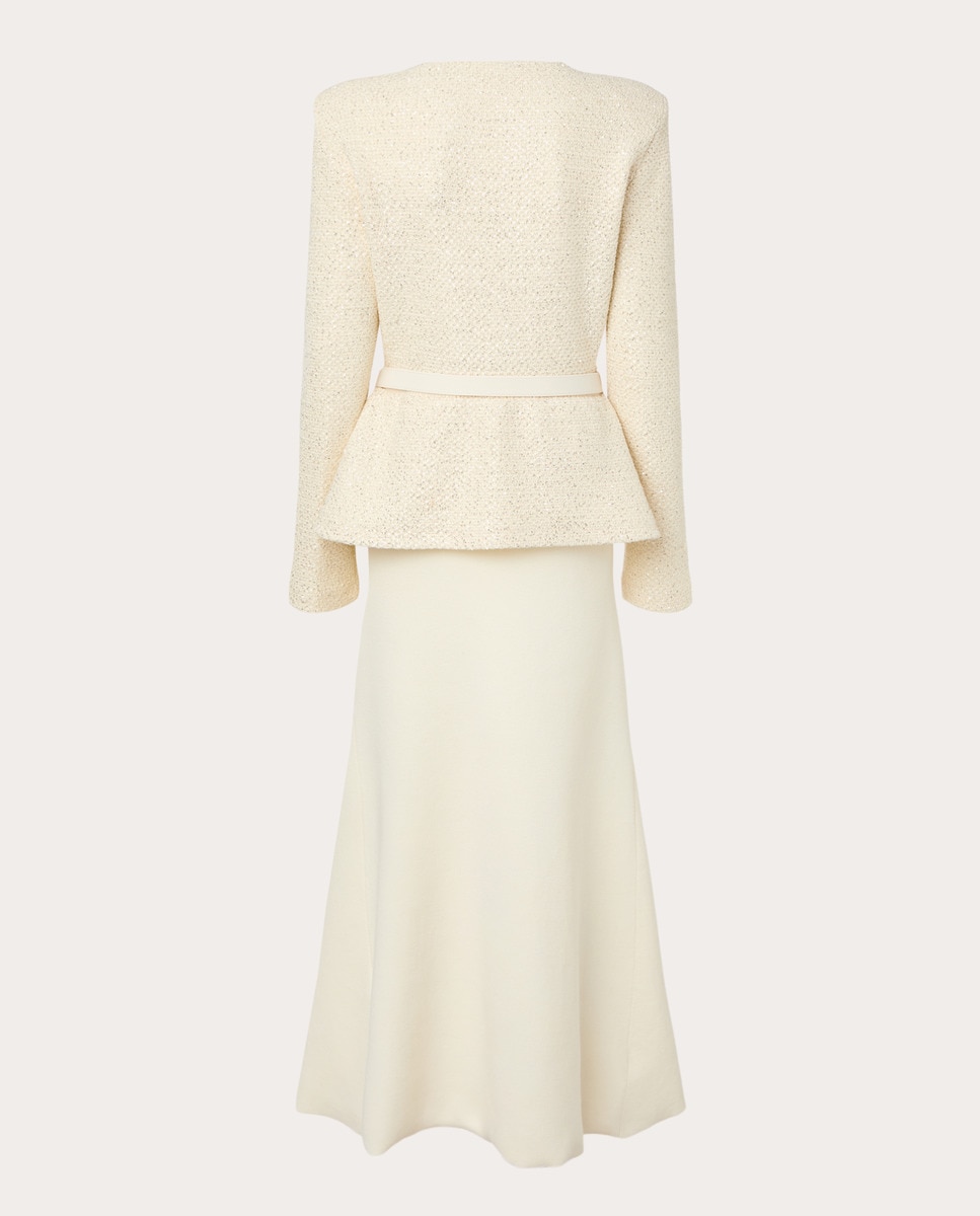 Vestido midi de algodón Blanco-2
