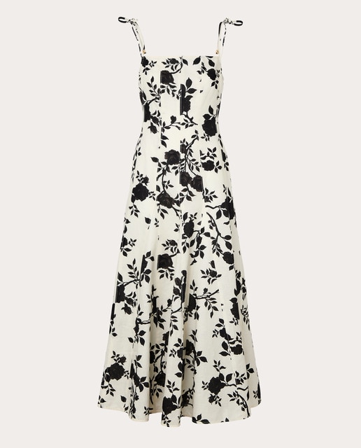 Imagen 0 de Vestido largo de lino estampado