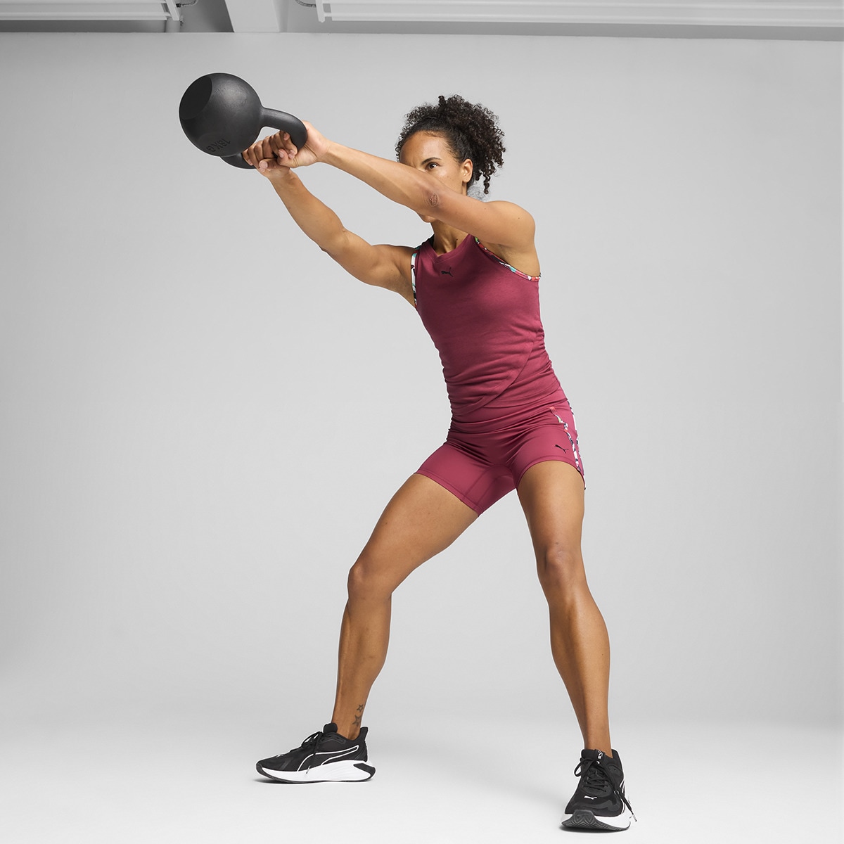 Leggings Tipo Calções de Mulher Tropical AOP HW 5" Short Tight Vermelho-5