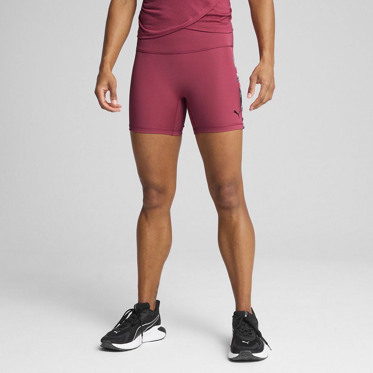 Leggings Tipo Calções de Mulher Tropical AOP HW 5" Short Tight Vermelho-1