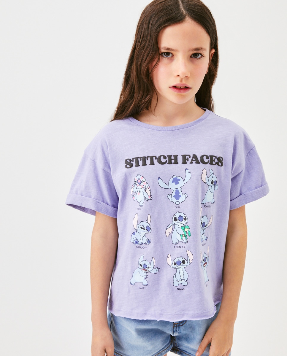 T-shirt Lilo & Stitch com Estampado Rosa-2