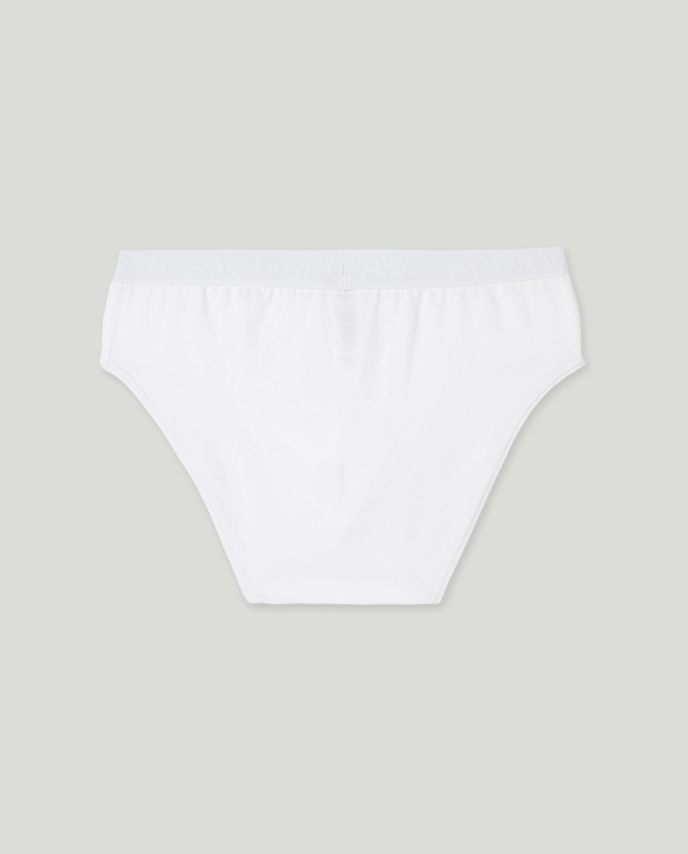 Pack 2 slips liso goma vista de hombre Blanco-3