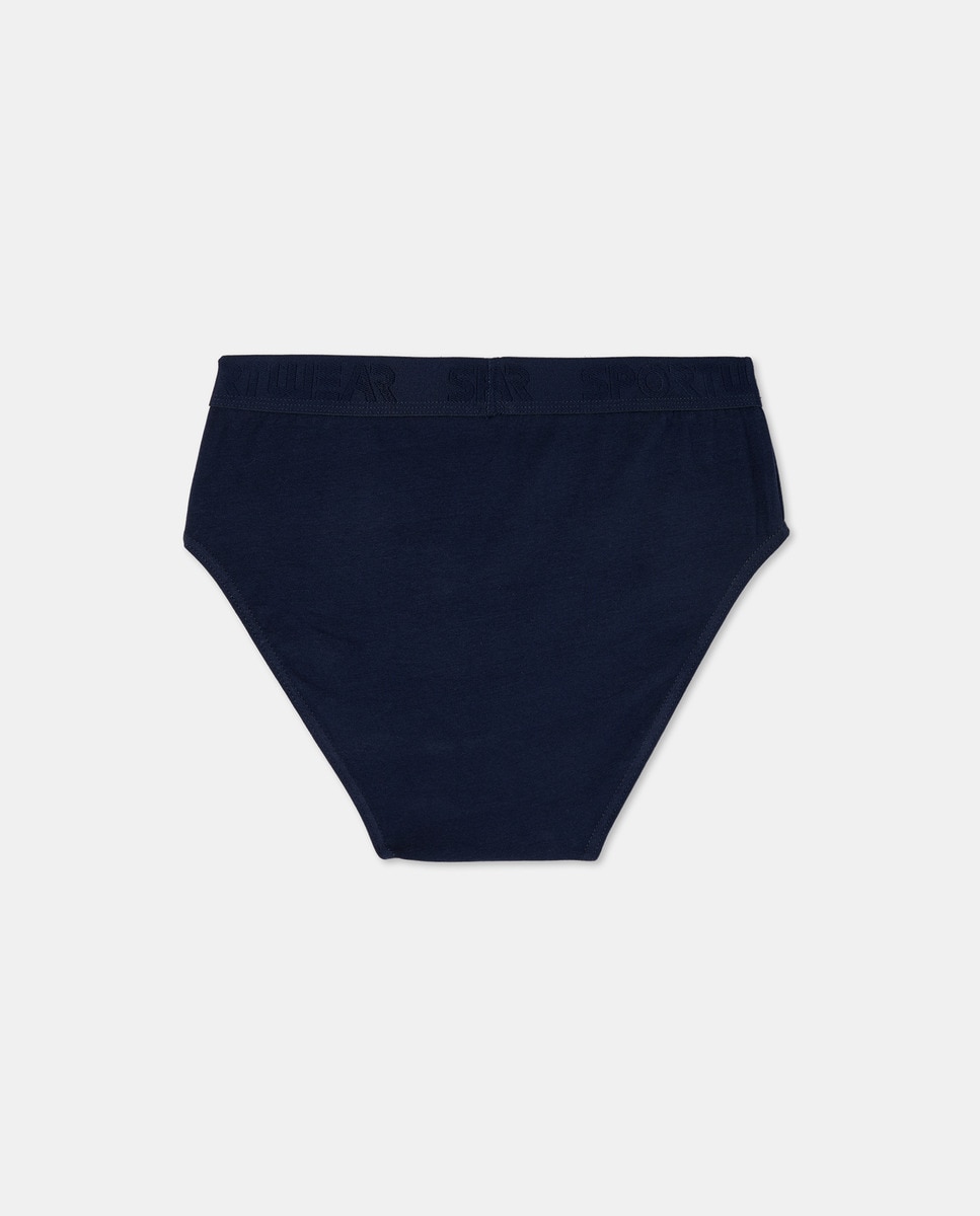 Pack 2 slips liso goma vista de hombre Azul-3