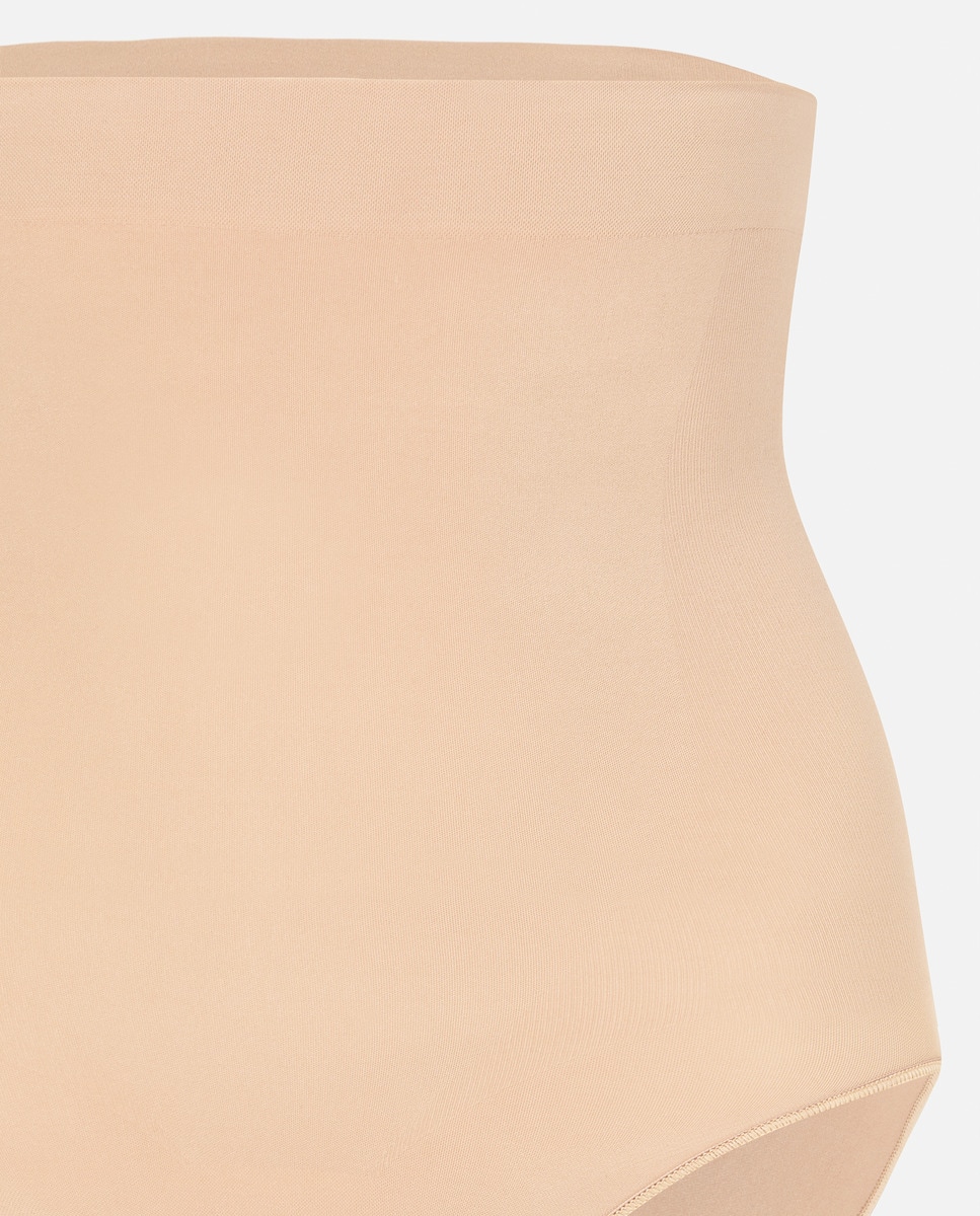 Cueca de Cintura Subida Moldadora sem Costuras Bege-5