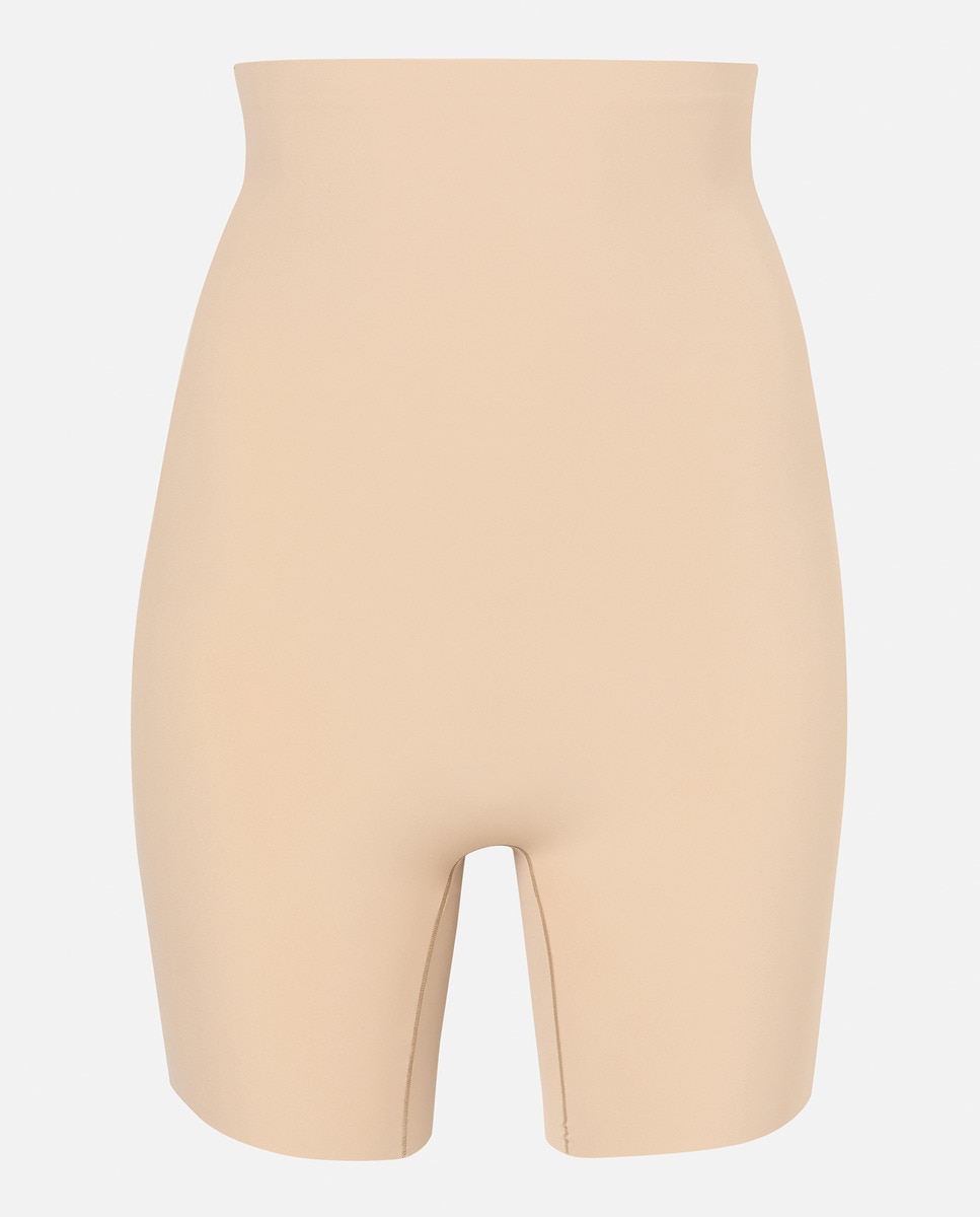 Calças de Cintura Subida Moldadora Bege-4
