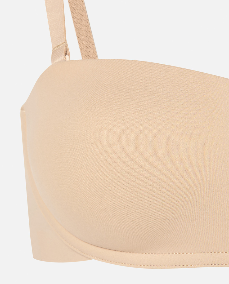 Soutien de Microfibra sem Alças Bege-5