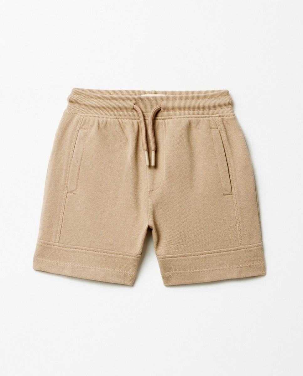 Bermudas Básicas de Piqué Castanho-1