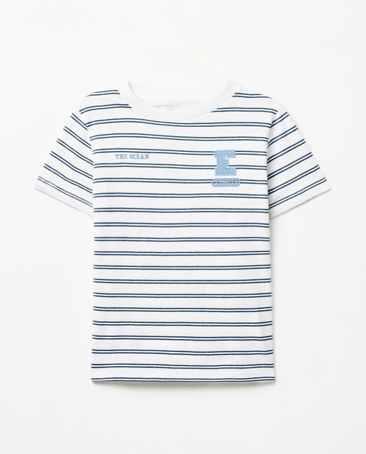 Imagem 0 de T-shirt às Riscas e com Patch