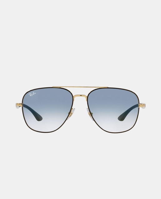 Imagen 0 de Gafas de sol aviador de metal dorado con doble puente