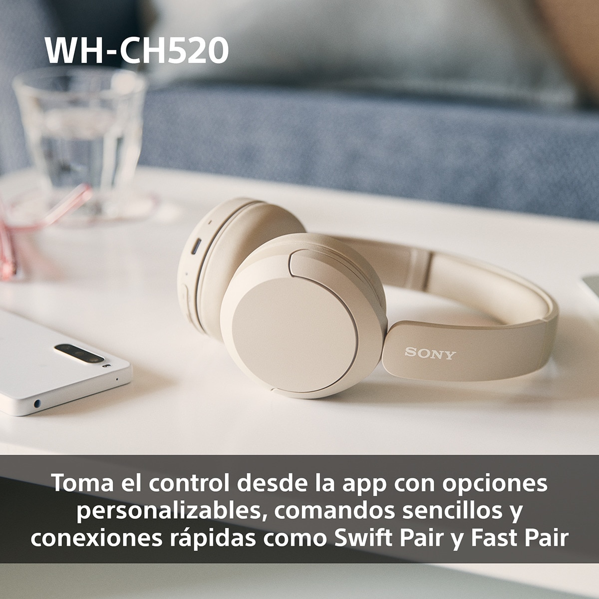 Sony WH-CH520 Auriculares inalámbricos de diadema, hasta 50h batería, ecualizador, iOS, Android y PC Rosa-7
