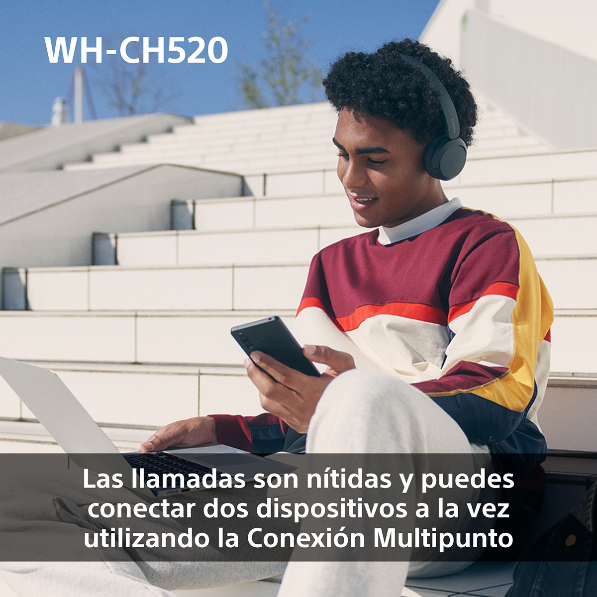 Sony WH-CH520 Auriculares inalámbricos de diadema, hasta 50h batería, ecualizador, iOS, Android y PC Rosa-6