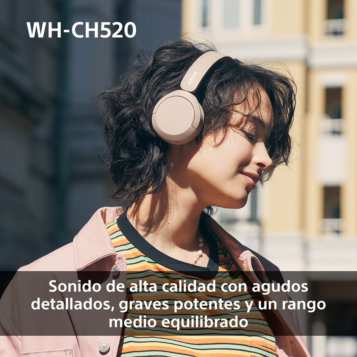 Sony WH-CH520 Auriculares inalámbricos de diadema, hasta 50h batería, ecualizador, iOS, Android y PC Rosa-3