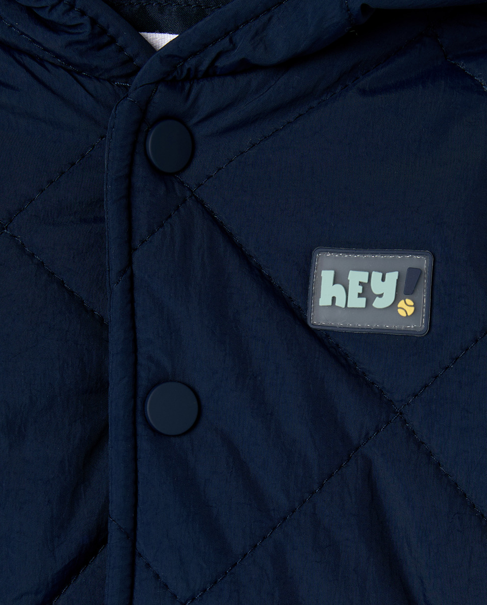 Sobretudo Liso de Bebé em Tecido Ligeiro Azul-marinho-3