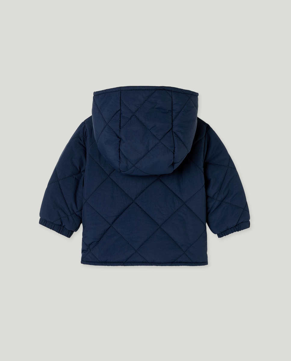 Sobretudo Liso de Bebé em Tecido Ligeiro Azul-marinho-2