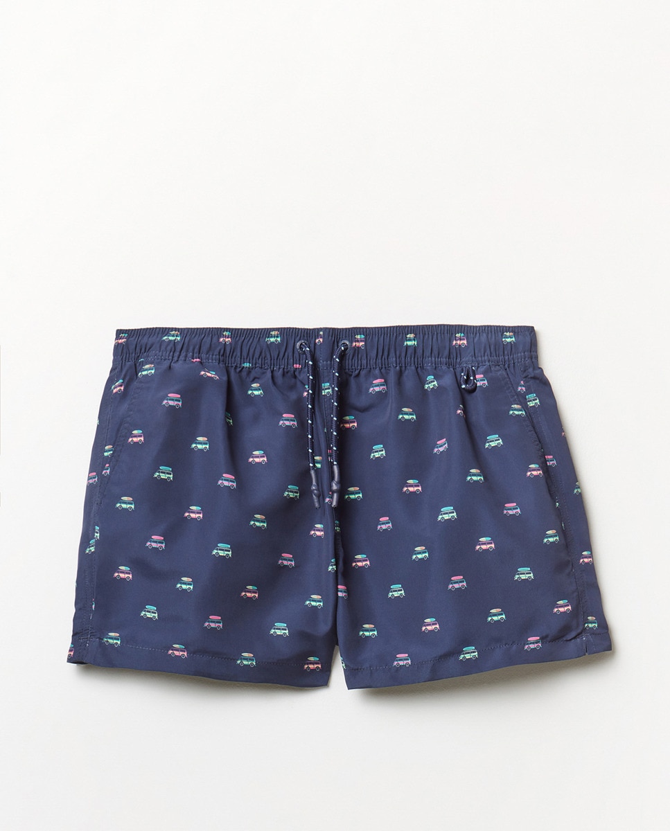 Fato de Banho com Estampado Vans Azul-marinho-1