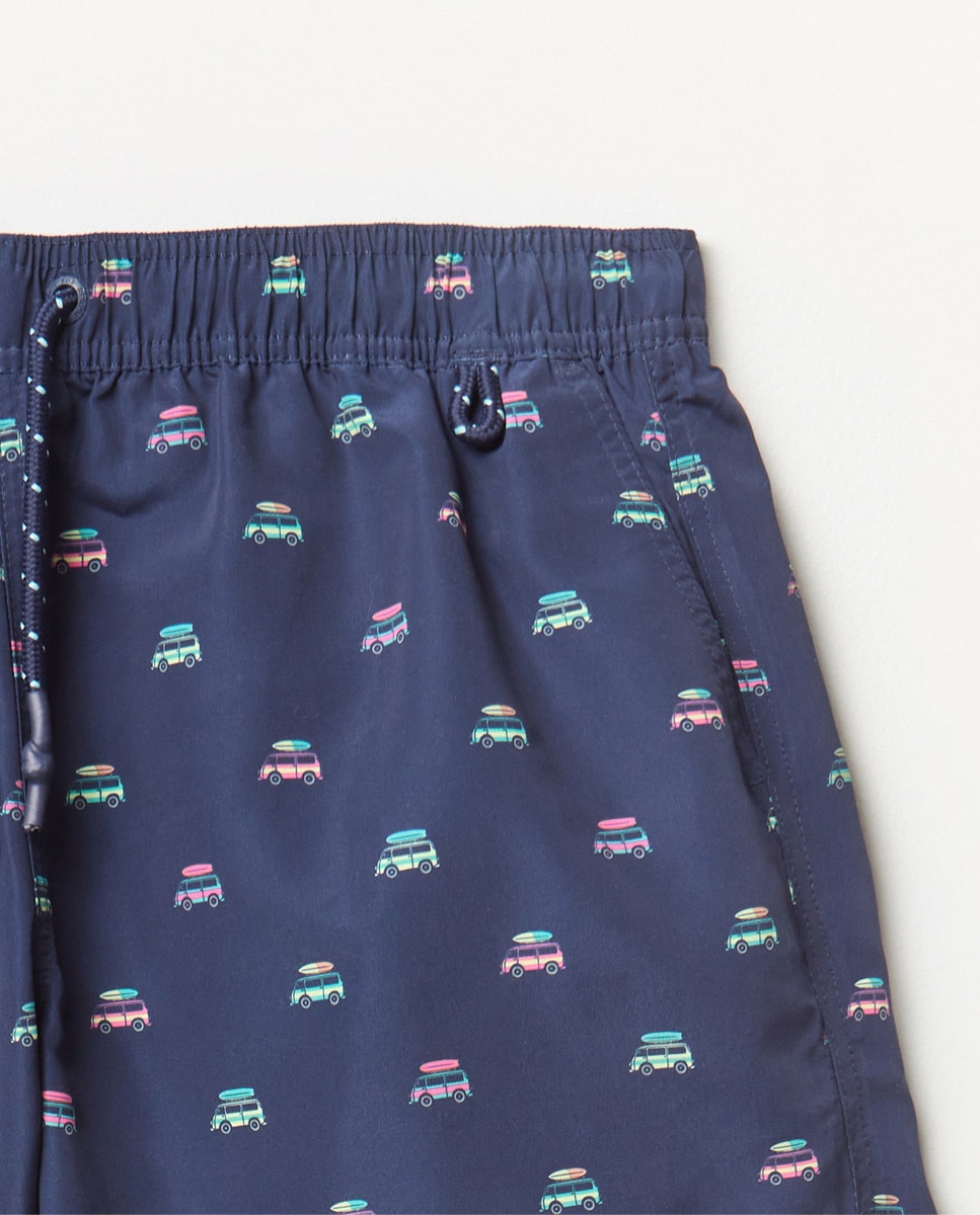Fato de Banho com Estampado Vans Azul-marinho-2