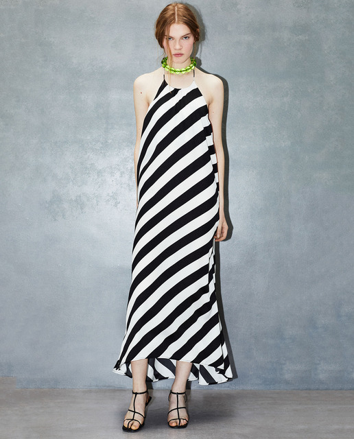Imagen 0 de Vestido halter rayas