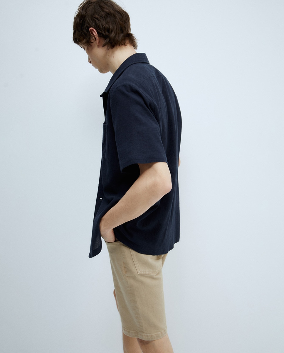 Camisa Wrinkled Azul-marinho-4
