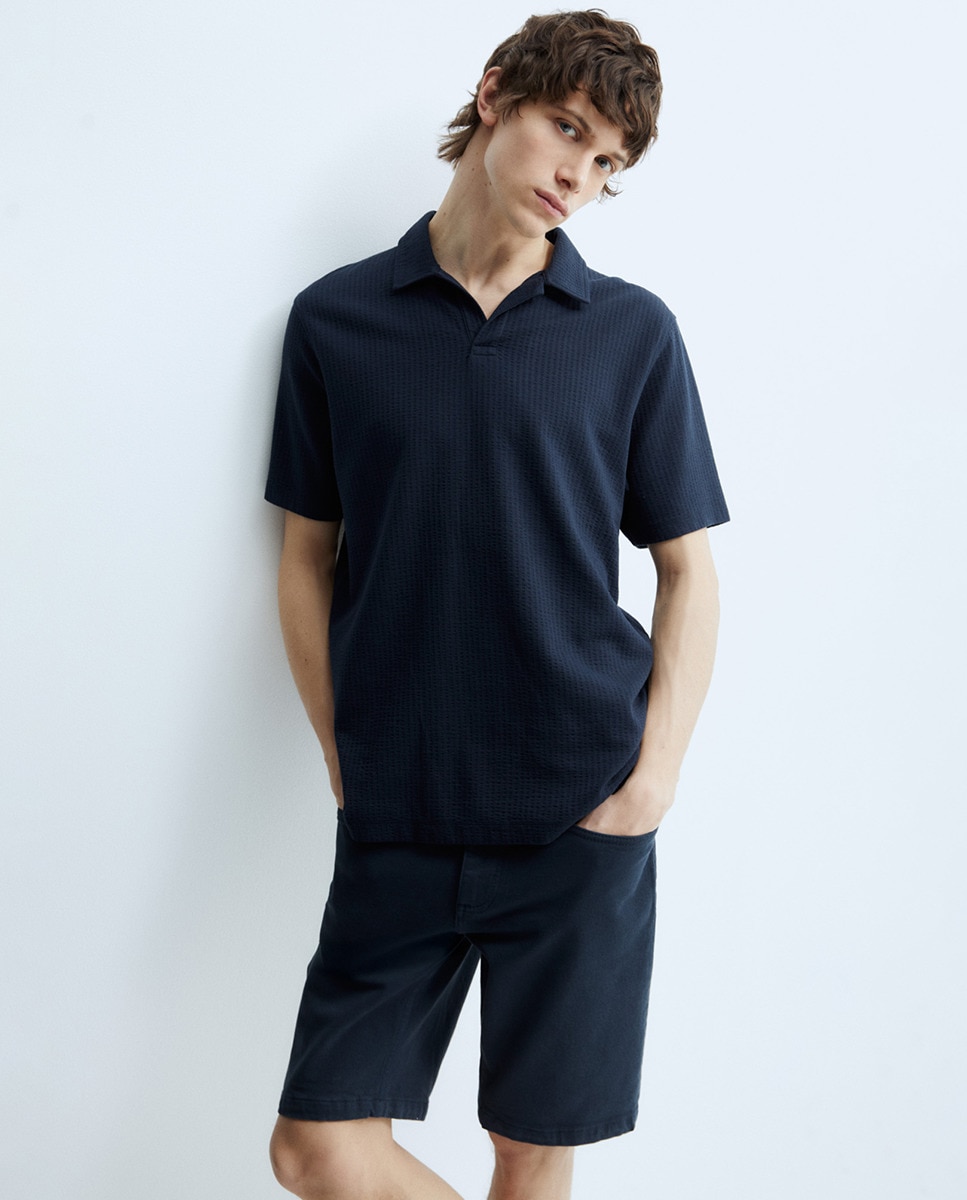 Polo Seersucker Azul-marinho-1