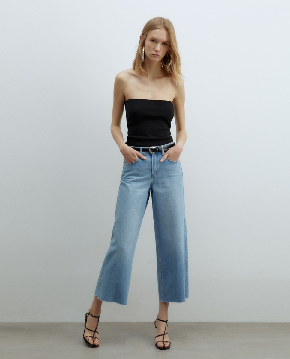 Jeans Culotte Azul-1