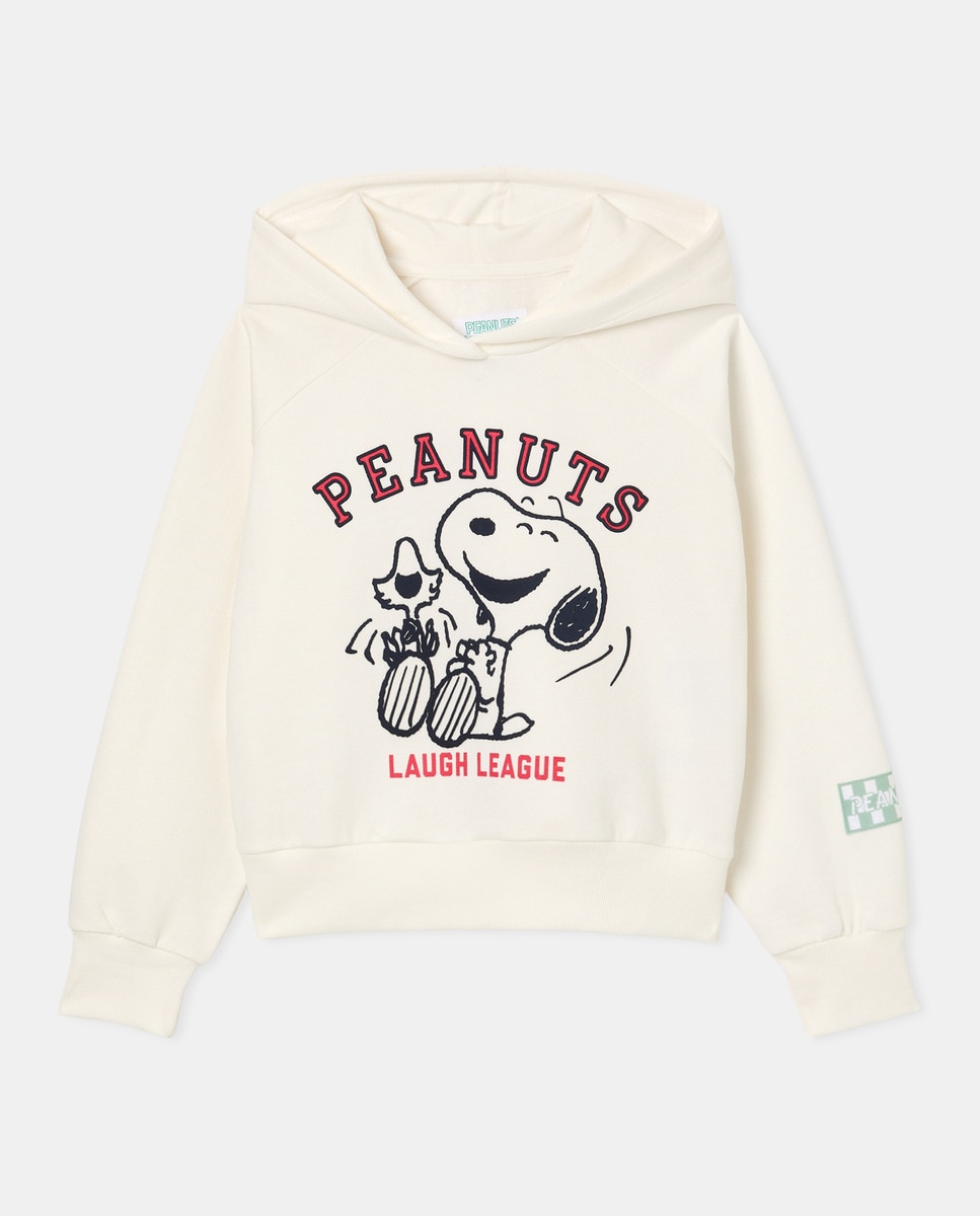 Sweatshirt com Capuz e Detalhe Snoopy Branco-4