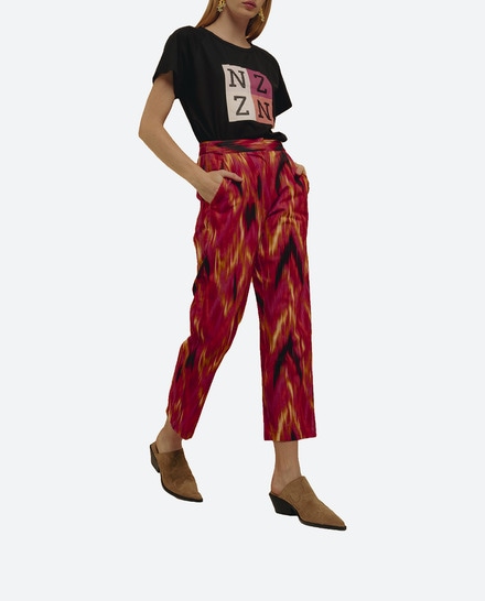 Pantalón ancho y estampado multicolor de mujer — oferta en Primeriti