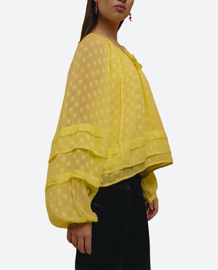 Blusa con cuello redondo y manga larga de mujer — oferta en Primeriti