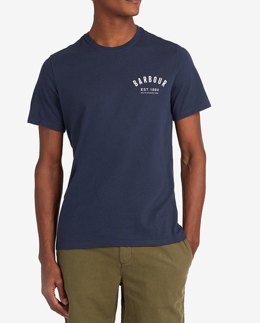 Imagen 0 de Camiseta de hombre de manga corta de algodón azul marino