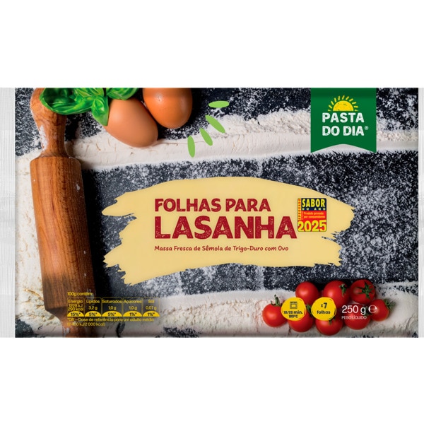 Folhas de Massa Fresca para Lasanha embalagem 250 g