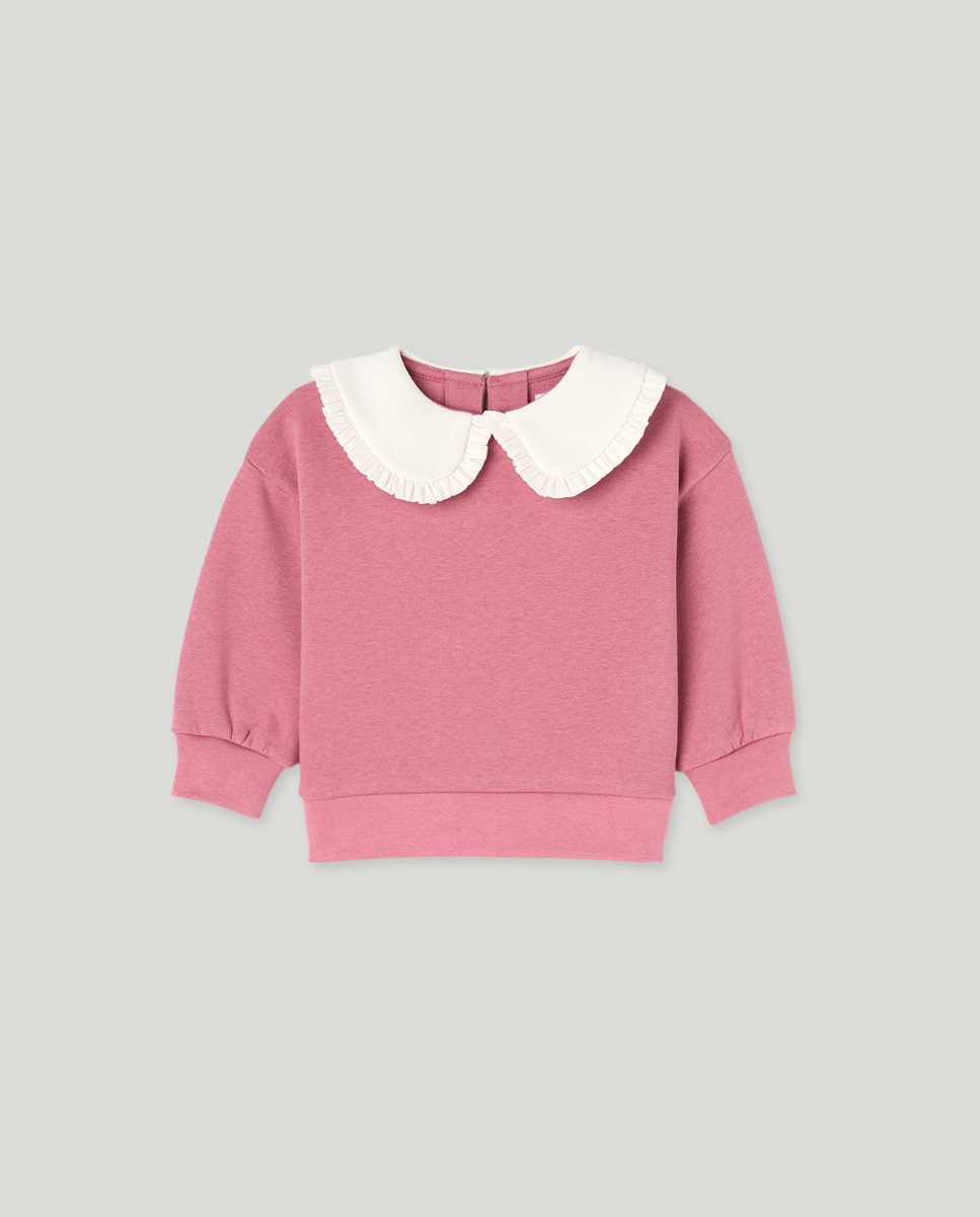 Sudadera bebé cuello bobo 200 Rosa-1