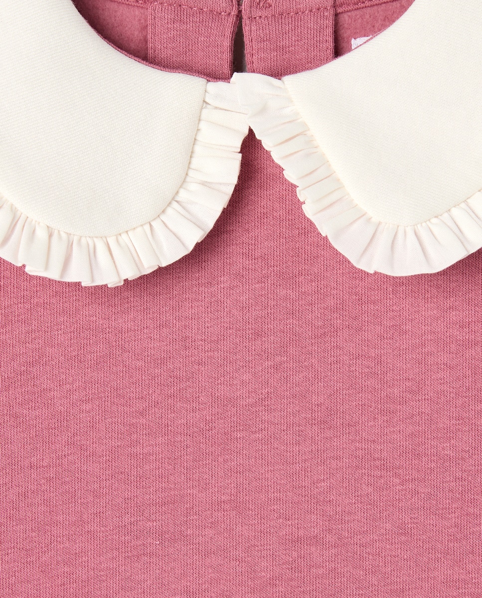 Sudadera bebé cuello bobo 200 Rosa-3