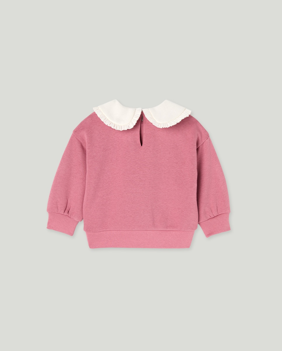 Sudadera bebé cuello bobo 200 Rosa-2