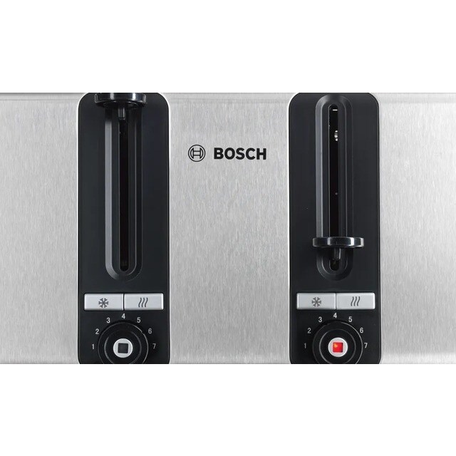 Torradeira Bosch Silicone line TAT7S45 com 4 Fendas Curtas - Inox e Cinzento Cinzento/Inox-6