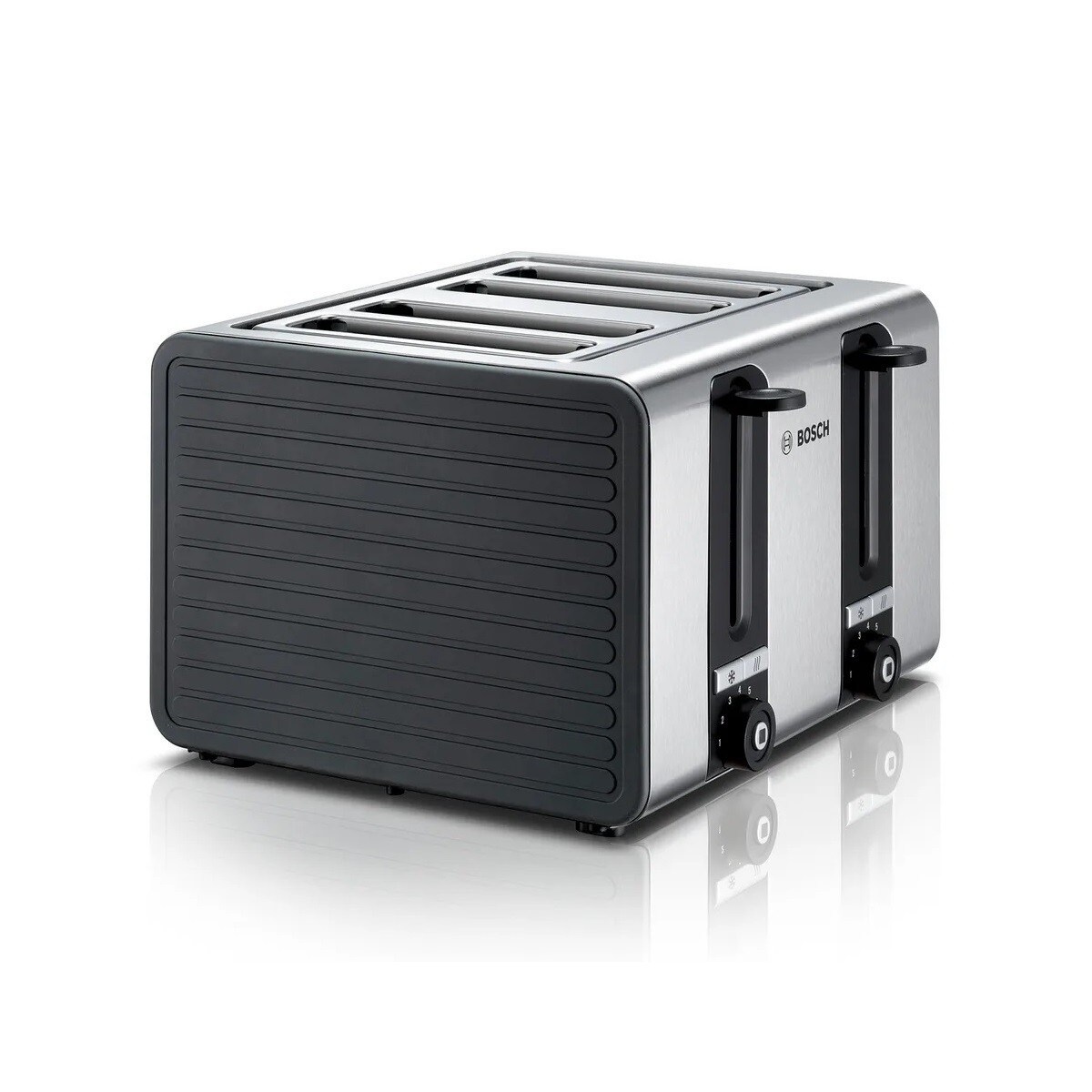 Torradeira Bosch Silicone line TAT7S45 com 4 Fendas Curtas - Inox e Cinzento Cinzento/Inox-1