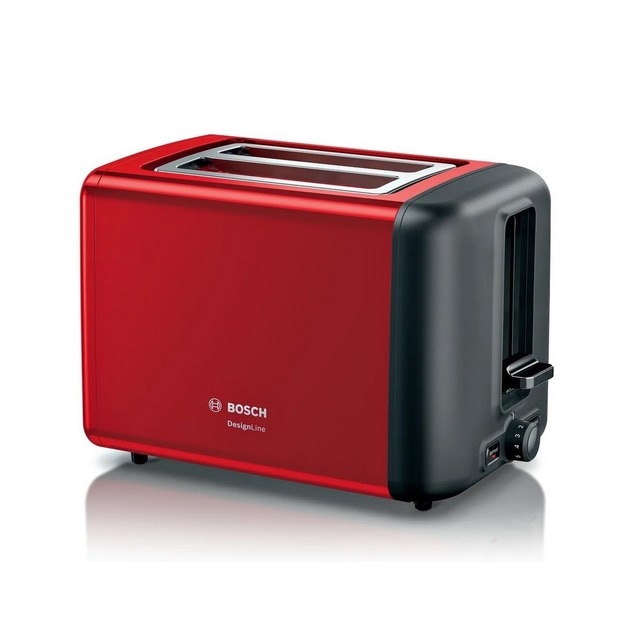 Imagem 0 de Torradeira Bosch Compacta DesignLine TAT3P424 de 970 W com 2 Fendas Curtas - Vermelho