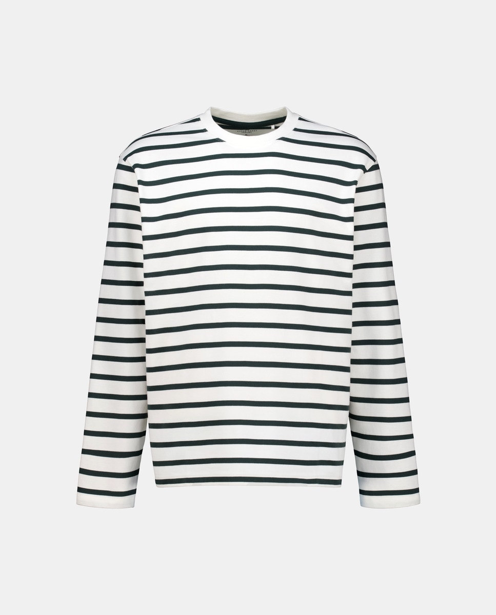 Camisola de Manga Comprida às Riscas Branco-4