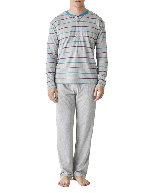 Imagen 0 de Pijama de algodón manga larga cierre medio JJBEP5500 hombre