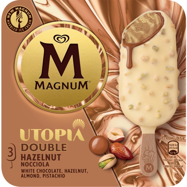 Gelado Magnum Double Hazelnut embalagem 255 ml
