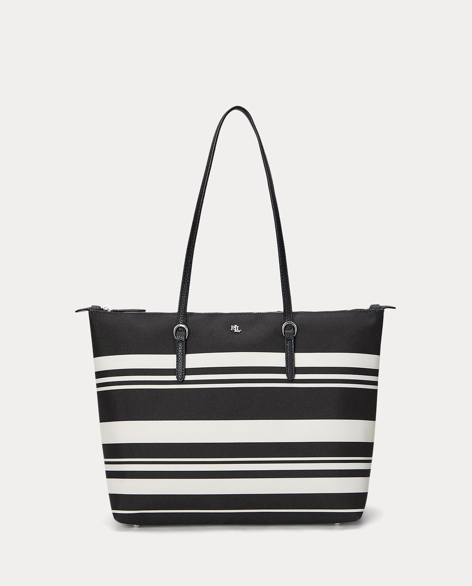 Mala Tipo Tote Keaton Média com Fecho de Correr e em Nylon Azul-marinho-1